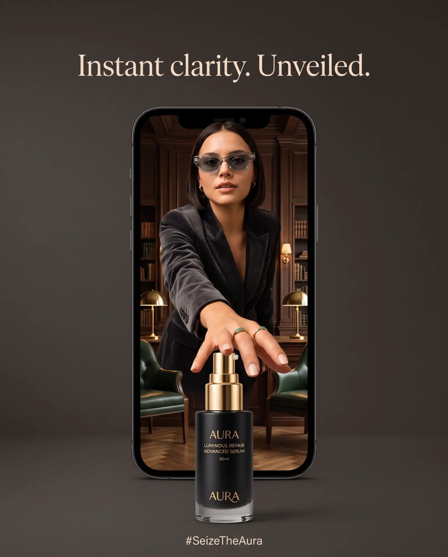 Example generated ad — Instant clarity. Unveiled.